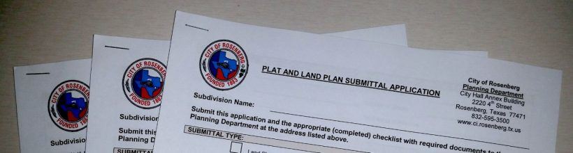 Plat and Land Plan Submittal Application