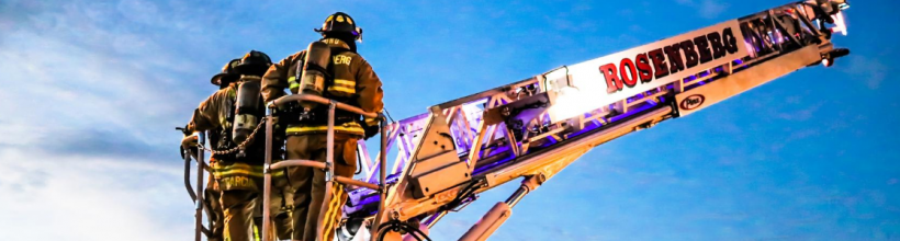 Firefighters Operating a Ladder