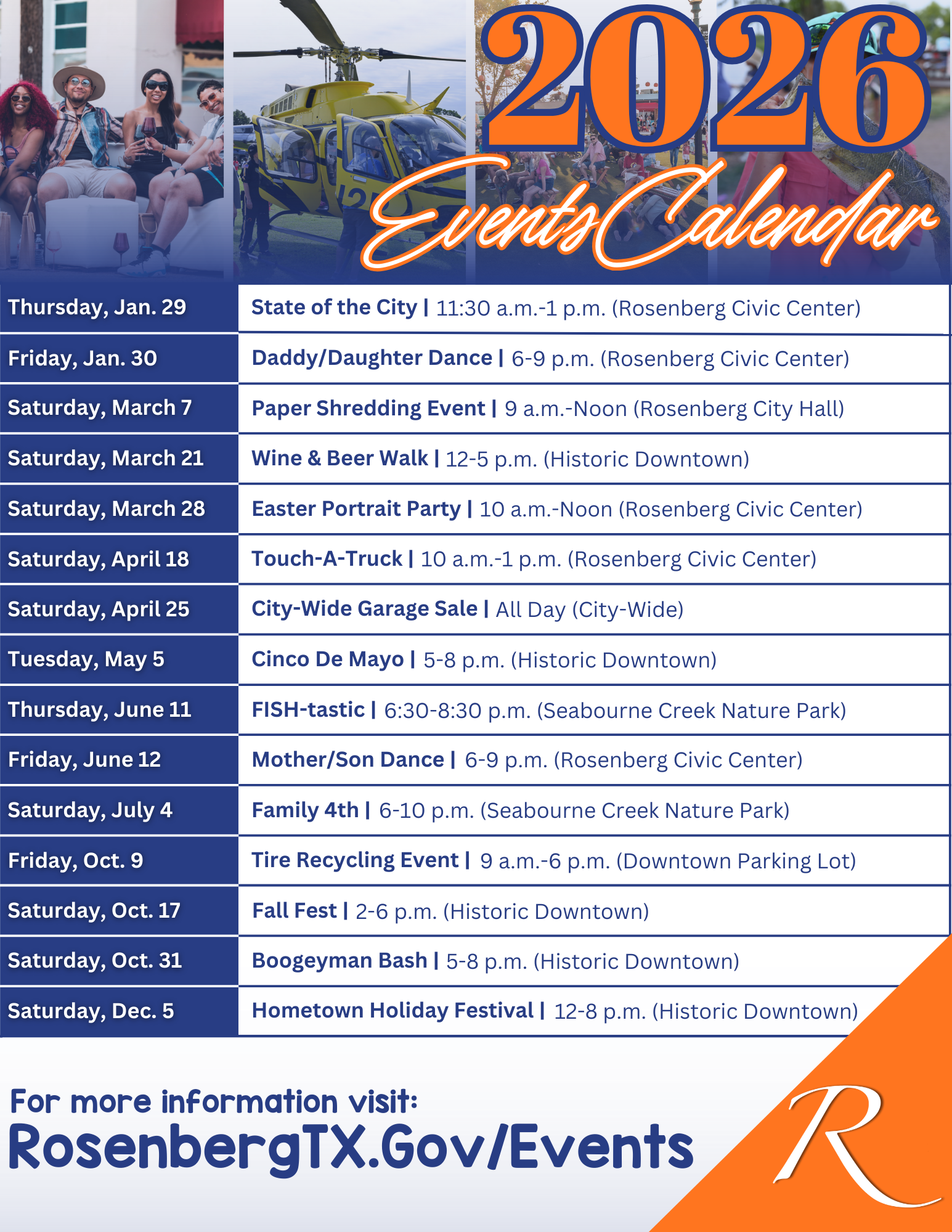 Click here to learn more about the upcoming events in 2026