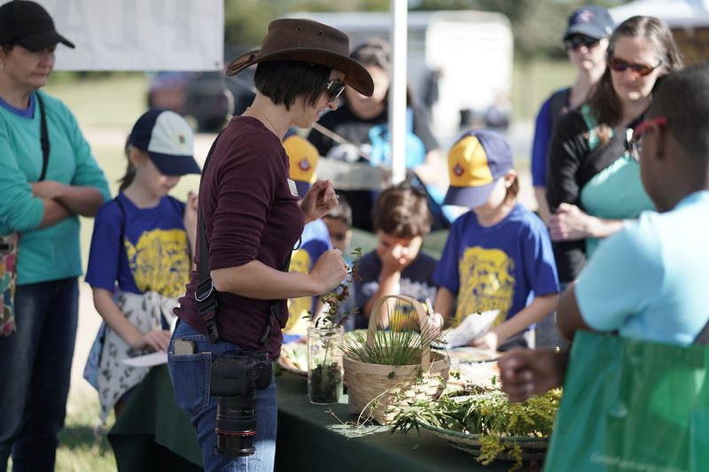 People Looking at Plants on a Table