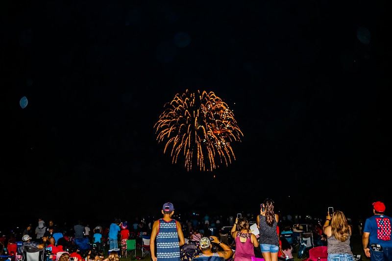 Crowd Watching Fireworks