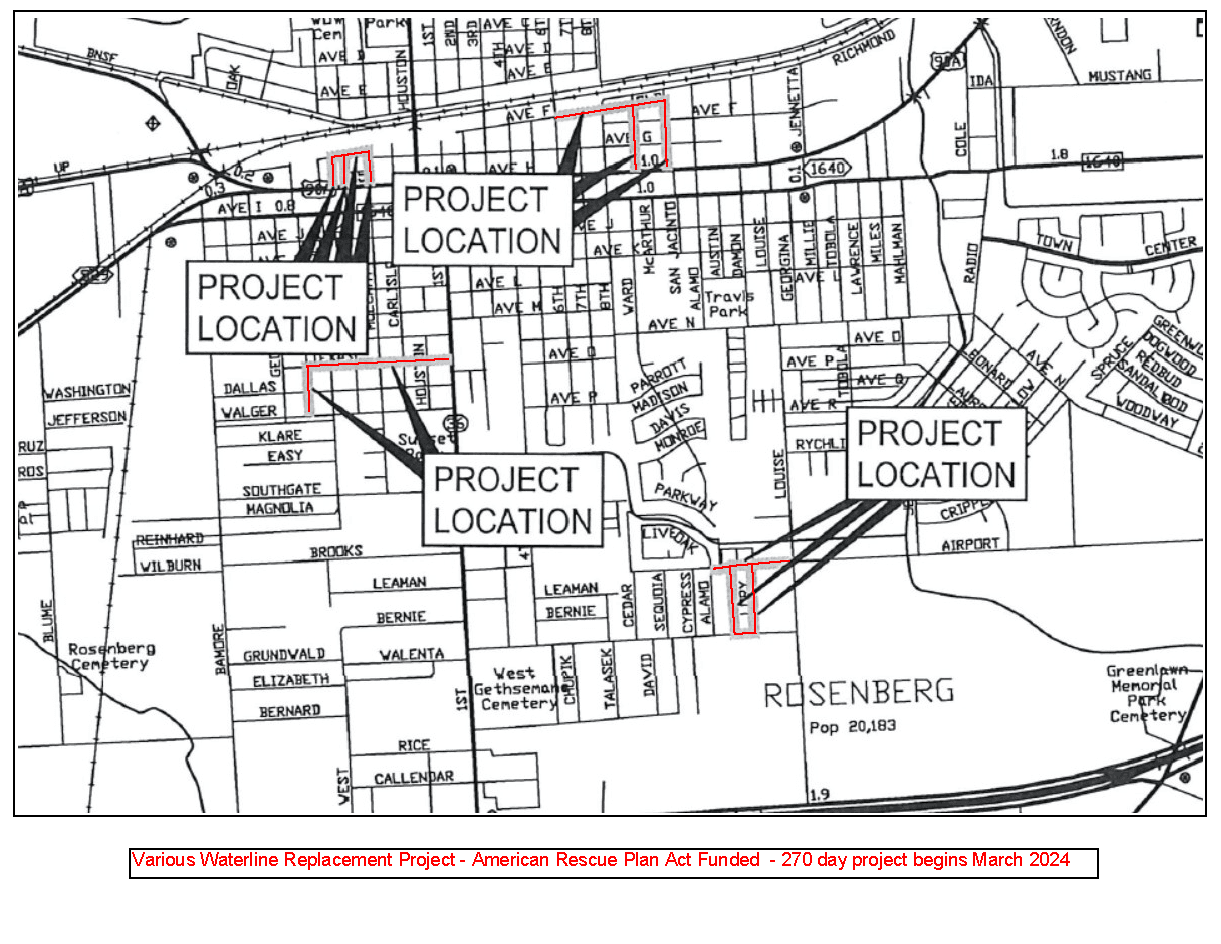 2024 Waterline Project Area Map