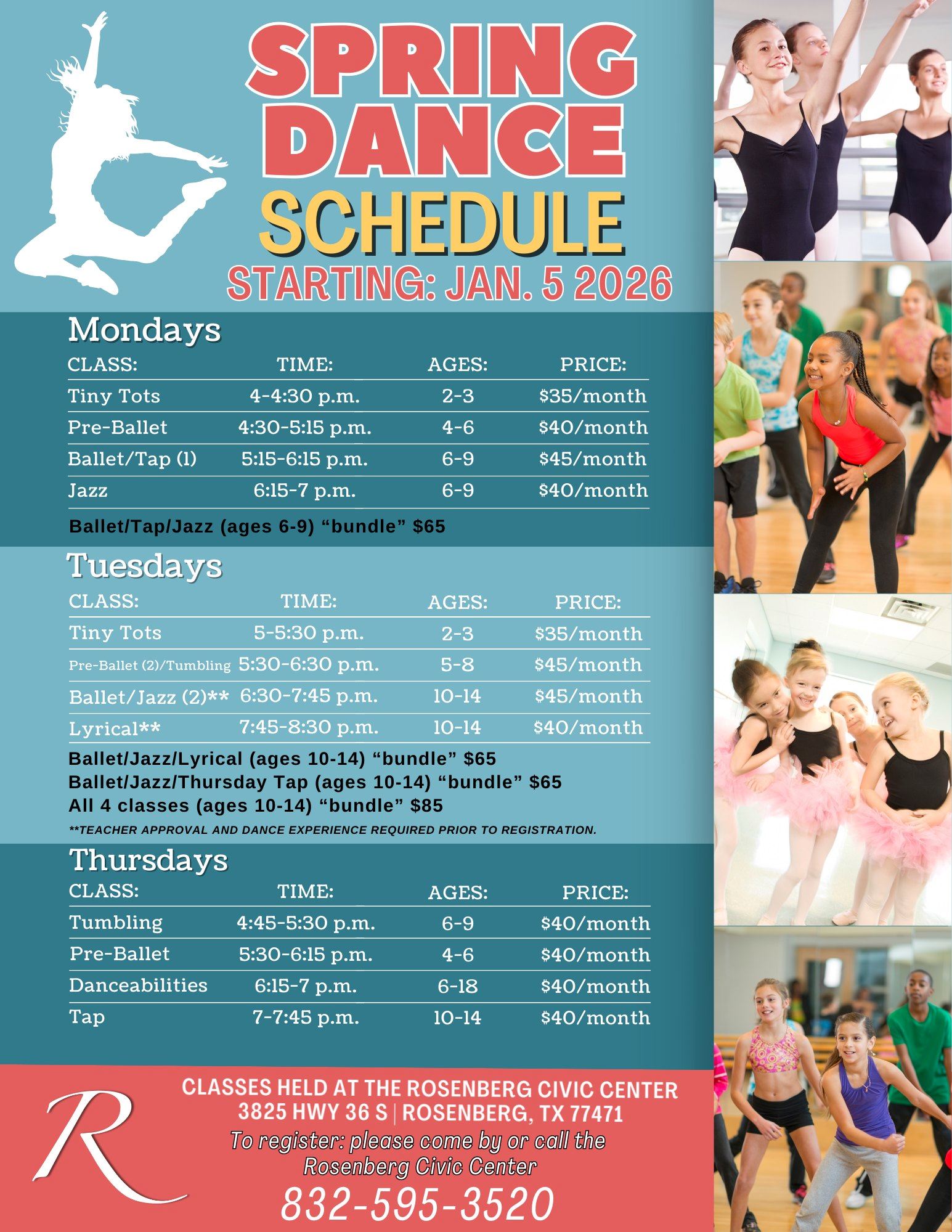 Spring dance schedule 26