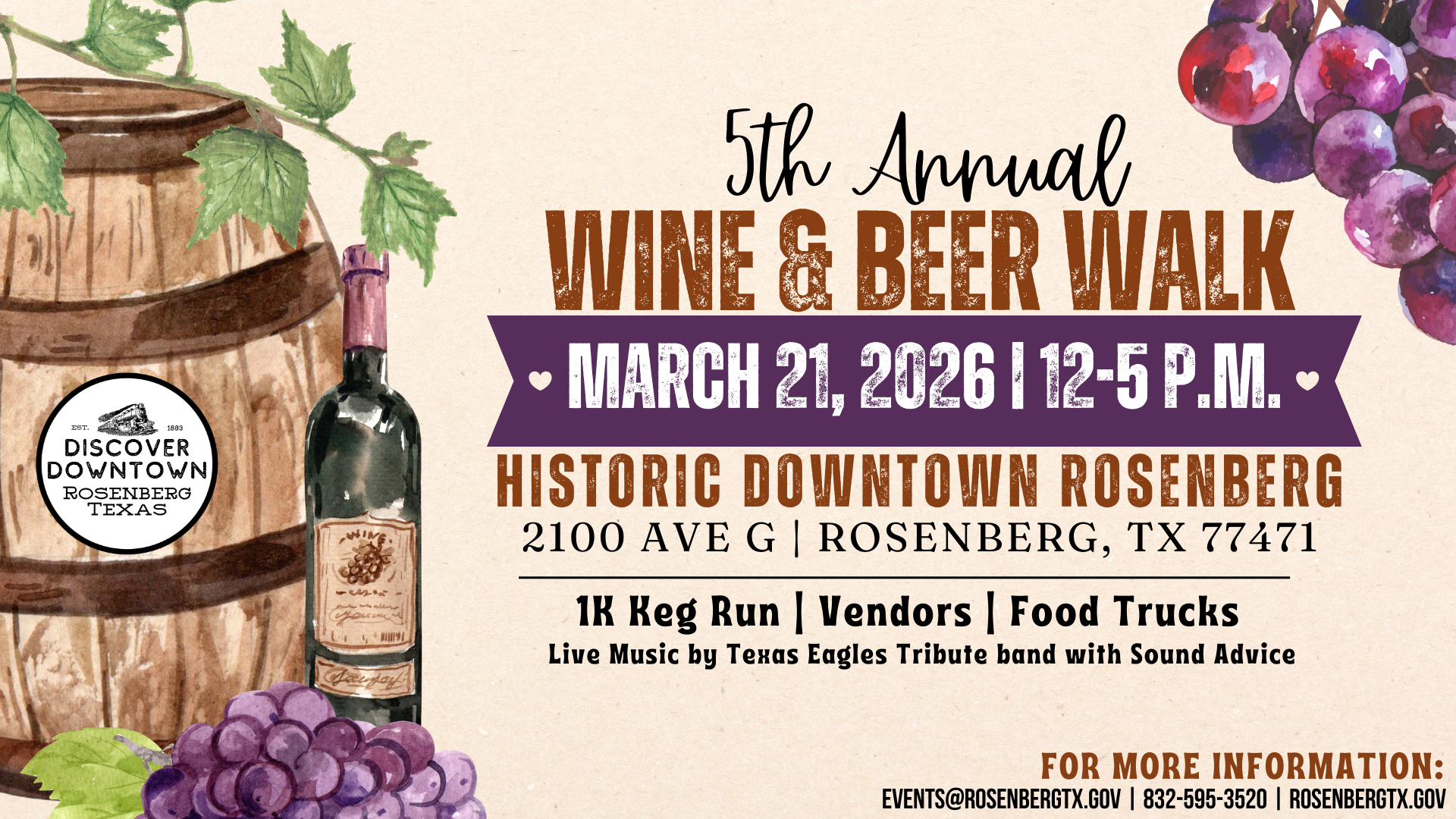 Facebook Event Cover - Downtown wine and Beer Walk 